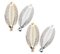 KHBUAB Fermaglio per Chioma in Elettroplaccato Argento Forma di Pesce 4 Pezzi Alta Tensione, Rimane Fermo Tutto Giorno, Accessorio alla Moda per Lavoro e Feste