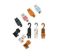 KHBUAB Mollette Creative Forma Gatto 10 Pezzi in Materiale Sintetico Colorato, Leggere e Resistenti per Fissare Calze e Foto, Perfette Come Clip per Vestiti e Regali Originali