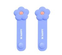 KHBUAB Organizzatore Cavi in Silicone Blu con Pulsante a Pressione, 2 Pezzi, Adatto per Vari Cavi, per Casa e Ufficio