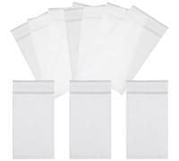 KHBUAB Sacchetti di Carta Cerata Bianca Formato Piccolo 89x135+30mm 100 Chiusura Autoadesiva Buste Ecologiche per Imballaggio Abbigliamento per Confezionamento Indumenti