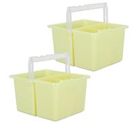 KHBUAB Set 2pezzi Secchi per Lavaggio Pennelli in Plastico Giallo, Vaschetta per Pulizia Pennelli Pittura, Uso a Casa in Classe, Sostituzione Conveniente e Duratura