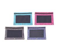 KHBUAB Set 4 Pezzi Tasche per Raccoglitore B5 Design a 3 Fori, Materiale Oxford e Pvc, Chiusura Cerniera, Custodia Multifunzione per Fatture e Soldi