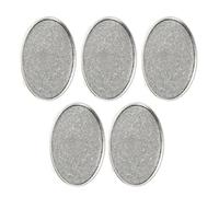 KHBUAB Set 5 Vassoi Rotondi Accessori per Spille Base 20x30mm in Lega Argento, Resistenti a Ruggine e Sbiadimento per Creazione per