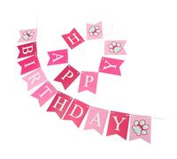 KHBUAB Striscione Decorativo per Feste a Tema Cane Rosa in Cotone Sicuro e Facile da Rimuovere, per Feste di Compleanno di Cuccioli e Cani, Set da 1