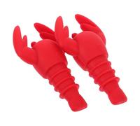 KHBUAB Tappi per Vino a Forma di Aragosta in Silicone, Set da 2 Pezzi Riutilizzabili, Tappo Decorativo per Bottiglie di Olio e Aceto, per Feste e Ristoranti Stili multipli
