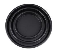 KHBUAB Teglie per Microonde 3 Pezzi Set Nero Antiaderente per Torte a Strati e Biscotti Teglia Profonda e Piatto Crisp per Uso Casalingo e Professionale