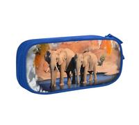KHDKLXOHZ Astuccio per matite di grande capacità, con elefanti, astuccio per cancelleria, astuccio con scomparti con cerniera, per scuola, studenti, ragazze, ragazzi, donne, uomini, Blu, 3 D, Zaino