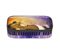 KHDKLXOHZ Astuccio per matite, pianoforte, violino e note musicali, grande capacità, astuccio per cancelleria, astuccio per cancelleria da ufficio, multifunzione, con scomparto per matite per ragazze