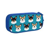 KHDKLXOHZ Cute Dogs - Astuccio per penne di grande capacità, astuccio per cancelleria, astuccio con scomparti con cerniera, per studenti scolastici, ragazze, ragazzi, donne, uomini, Blu, 3 D, Zaino