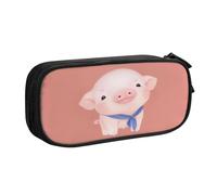 KHDKLXOHZ Cute Pig - Astuccio per matite di grande capacità, astuccio per cancelleria, astuccio con scomparti con cerniera, per scuola, studenti, ragazze, ragazzi, donne, uomini, Nero , 3 D, Zaino per