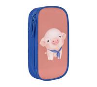 KHDKLXOHZ Cute Pig - Astuccio per matite di grande capacità, astuccio per cancelleria, astuccio con scomparti con cerniera, per scuola, studenti, ragazze, ragazzi, donne, uomini, Blu, 3 D, Zaino per