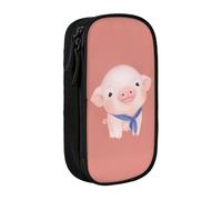 KHDKLXOHZ Cute Pig - Astuccio per matite di grande capacità, astuccio per cancelleria, astuccio con scomparti con cerniera, per scuola, studenti, ragazze, ragazzi, donne, uomini, Nero , 3 D, Zaino per