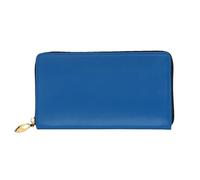 KHDKLXOHZ Elegante borsa lunga da donna in pelle | onde marine blu | portafoglio in pelle PU con cerniera pochette porta carte di credito portafoglio portamonete organizer pochette, 3D, Taglia unica,