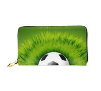 KHDKLXOHZ Elegante borsa lunga in pelle da donna | Calcio sull'erba | Portafoglio in pelle PU con cerniera, pochette porta carte di credito, portamonete, 3D, Taglia unica, Classico