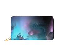 KHDKLXOHZ Elegante borsa lunga in pelle da donna, con grafica 3D e spazio dell'universo, portafoglio in pelle sintetica con cerniera, pochette per telefono, carte di credito, portamonete, pochette,