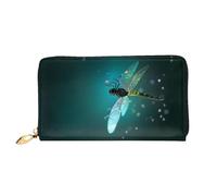 KHDKLXOHZ Elegante borsa lunga in pelle da donna | Galaxy Animal Dragonfly | portafoglio in pelle PU con cerniera pochette porta carte di credito portafoglio portamonete organizer pochette, 3D, Taglia