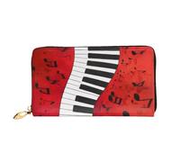 KHDKLXOHZ Elegante borsa lunga in pelle da donna | nota musicale pianoforte | portafoglio in pelle PU con cerniera, pochette porta carte di credito, portamonete, 3D, Taglia unica, Classico