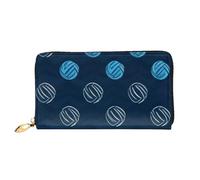 KHDKLXOHZ Elegante borsa lunga in pelle da donna | Pallavolo blu | Portafoglio in pelle PU con cerniera pochette porta carte di credito portafoglio portamonete organizer pochette, 3D, Taglia unica,