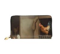 KHDKLXOHZ Elegante borsa lunga in pelle da donna | polli della fattoria | portafoglio in pelle PU con cerniera, pochette porta carte di credito, portamonete, 3D, Taglia unica, Classico