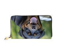 KHDKLXOHZ Elegante borsa lunga in pelle da donna | Simpatico cane carlino nero | portafoglio in pelle PU con cerniera pochette porta carte di credito portafoglio portamonete organizer pochette, 3D,