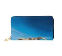 KHDKLXOHZ Elegante borsa lunga in pelle da donna | stampa pecora blu | portafoglio in pelle PU con cerniera pochette porta carte di credito portafoglio portamonete organizer pochette, 3D, Taglia