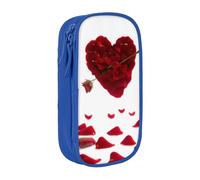 KHDKLXOHZ Grazioso astuccio con petali floreali a forma di cuore, grande capacità, astuccio per cancelleria, astuccio con scomparti con cerniera, per studenti scolastici, ragazze, ragazzi, donne