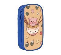 KHDKLXOHZ Grazioso e delizioso astuccio con ramen dolce e grande capacità, astuccio per cancelleria, astuccio con scomparti con cerniera, per studenti scolastici, ragazze, ragazzi, donne, uomini, Blu