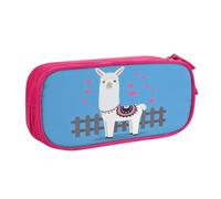 KHDKLXOHZ Simpatico astuccio con alpaca di grande capacità, astuccio per cancelleria, astuccio con scomparti con cerniera, per studenti scolastici, ragazze, ragazzi, donne, uomini, rosa, 3 D, Zaino