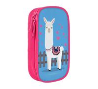 KHDKLXOHZ Simpatico astuccio con alpaca di grande capacità, astuccio per cancelleria, astuccio con scomparti con cerniera, per studenti scolastici, ragazze, ragazzi, donne, uomini, rosa, 3 D, Zaino