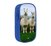 KHDKLXOHZ Simpatico astuccio con famiglia di alpaca, grande capacità, astuccio per cancelleria, astuccio con scomparti con cerniera, per studenti scolastici, ragazze, ragazzi, donne, uomini, Blu, 3 D