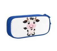 KHDKLXOHZ Simpatico astuccio con mucca da latte in stile cartone animato, grande capacità, astuccio per cancelleria, astuccio con scomparti con cerniera, per studenti scolastici, ragazze, ragazzi