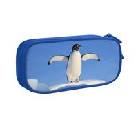 KHDKLXOHZ Simpatico astuccio con pinguino di grande capacità, astuccio per cancelleria, astuccio con scomparti con cerniera, per studenti scolastici, ragazze, ragazzi, donne, uomini, Blu, 3 D, Zaino