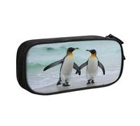 KHDKLXOHZ Simpatico astuccio con pinguino di grande capacità, astuccio per cancelleria, astuccio con scomparti con cerniera, per studenti scolastici, ragazze, ragazzi, donne, uomini, Nero , 3 D, Zaino