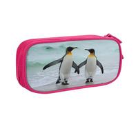 KHDKLXOHZ Simpatico astuccio con pinguino di grande capacità, astuccio per cancelleria, astuccio con scomparti con cerniera, per studenti scolastici, ragazze, ragazzi, donne, uomini, rosa, 3 D, Zaino