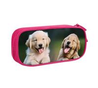 KHDKLXOHZ Simpatico astuccio per matite con cani Golden Retriever, grande capacità, astuccio per cancelleria, astuccio con scomparti con cerniera, per studenti scolastici, ragazze, ragazzi, donne