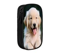 KHDKLXOHZ Simpatico astuccio per matite con cani Golden Retriever, grande capacità, astuccio per cancelleria, astuccio con scomparti con cerniera, per studenti scolastici, ragazze, ragazzi, donne