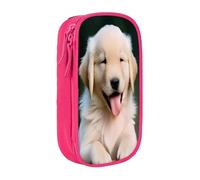 KHDKLXOHZ Simpatico astuccio per matite con cani Golden Retriever, grande capacità, astuccio per cancelleria, astuccio con scomparti con cerniera, per studenti scolastici, ragazze, ragazzi, donne