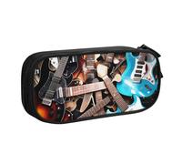 KHDKLXOHZ Simpatico astuccio per matite con chitarra musicale, grande capacità, astuccio per cancelleria, astuccio con scomparti con cerniera, per studenti scolastici, ragazze, ragazzi, donne, uomini