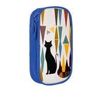 KHDKLXOHZ Simpatico astuccio per matite di grande capacità con gatto arte moderna della metà del secolo, astuccio per cancelleria, astuccio con scomparti con cerniera, per studenti scolastici, ragazze