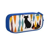 KHDKLXOHZ Simpatico astuccio per matite di grande capacità con gatto arte moderna della metà del secolo, astuccio per cancelleria, astuccio con scomparti con cerniera, per studenti scolastici, ragazze