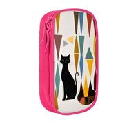 KHDKLXOHZ Simpatico astuccio per matite di grande capacità con gatto arte moderna della metà del secolo, astuccio per cancelleria, astuccio con scomparti con cerniera, per studenti scolastici, ragazze