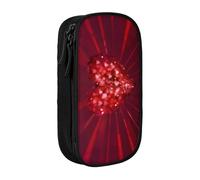 KHDKLXOHZ Simpatico astuccio per penne con scritta "Happy Valentine", grande capacità, astuccio per cancelleria, astuccio con scomparti con cerniera, per studenti scolastici, ragazze, ragazzi, donne