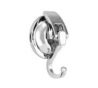 Khdrvok Ganci a ventosa resistenti, placcati in argento, in plastica ABS lucida e gomma TPU, super ventosa per cucina e bagno, confezione da 1