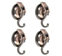 Khdrvok Mnixy, ganci a ventosa resistenti con potente ventosa, ganci per ghirlande, per bagno e doccia (bronzo, 4 pezzi)