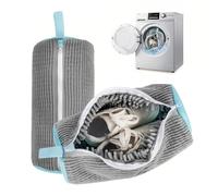 KHDULQ 2 Prs Sacchetti Scarpe Lavatrice,Sacchetti per Lavare Scarpe in Lavatrice Sacchetti per Lavatrice con Cerniera Riutilizzabile Rete per Scarpe Lavatrice Protegge le Scarpe dai Danni(Grigio)