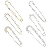 KHDULQ 6 Pezzi Spille da Balia, Perla Artificiale Spille, Spille Gioiello per Vestiti, Spilla Donna, Spilla per Vestiti, per Maglioni, Cardigan,Abbigliamento,Jeans, Decorazione (perla)