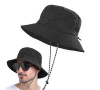 KHDULQ Cappello da Sole Uomo Donna,Cappello da Aspetto Nylon da Pioggia Impermeabile Pieghevole da Pescatore Sole Donna Uomo Pieghevole Cappelli (IT, Numero, 54, 60, Nero)