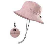 KHDULQ Cappello da Sole Uomo Donna,Cappello da Aspetto Nylon da Pioggia Impermeabile Pieghevole da Pescatore Sole Donna Uomo Pieghevole Cappelli (IT, Numero, 54, 60, Rosa)