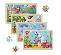 KHDULQ Puzzle Bambini 3 4 5 6 7 Anni,4×24 Pezzi Puzzle Legno Puzzle Legno Bambini Puzzle Gadget Compleanno Bambini Puzzle Bambino Bambina,Giocattoli Educativi Prescolari Regali
