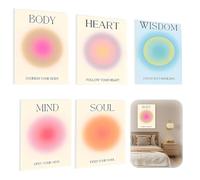 KHDULQ Stampe Paretequadretti Aesthetic Room Decor Cucina Moderne Decorazioni Astratti per Bagno Moderna con Yoga Astratto Scritte Salotto (20 X 30 cm) Stampe 25 Pezzi Poster(Senza Cornice)